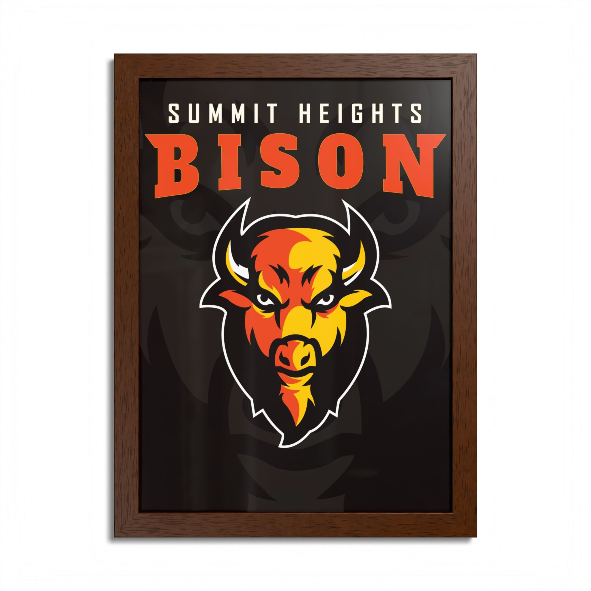 Bison Originals (Summit Heights Bison) Framed Poster, Multi-Color